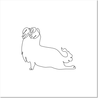 One Line Shih Tzu Upward Facing Dog Posters and Art